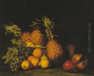 Pomegranate, Grapes, And Pineapples by Charles Bird King
