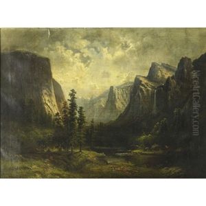 A Panoramic Mountain Landscape by George W. King