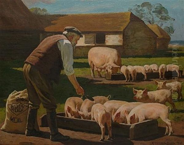 Feeding The Pigs With Bibby Pig Meal - view 1