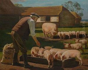 Feeding The Pigs With Bibby Pig Meal