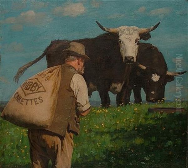 Farmer With Sack Of Bibby Cakettes - view 1