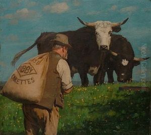 Farmer With Sack Of Bibby Cakettes