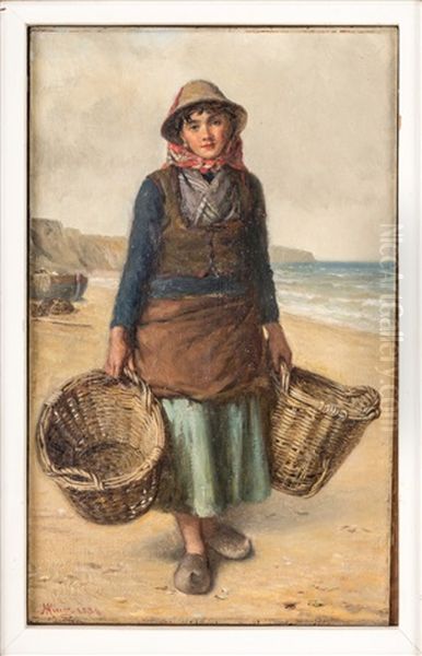 Fisherwoman On Beach - view 1