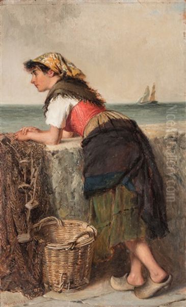 Fisherwoman At Wall - view 1