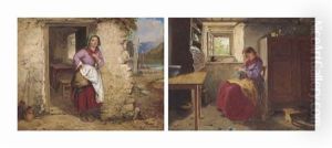 The Crofter's Wife At The Doorway; And Waiting On His Return (both Illustrated) (2 Works) by Haynes King