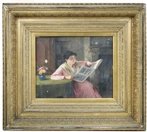 A Young Girl Reading The Christmas Number Of The Graphic by Haynes King