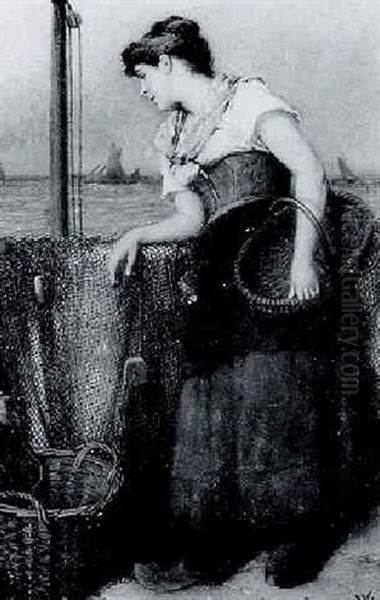 Fisher Girl Awaiting The Catch - view 1