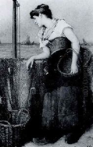 Fisher Girl Awaiting The Catch by Haynes King