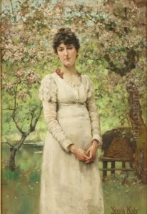 A Young Lady Amongst Apple Blossom