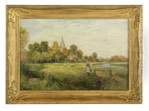 Landscape With A Maid Holding A Pail Of Water