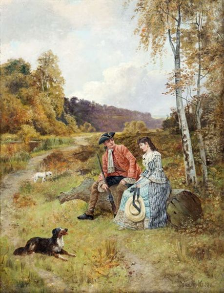 A Huntsman And Lady In A Landscape - view 1