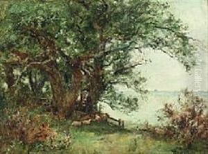 Landscape With Sheep by Henry John Yeend King