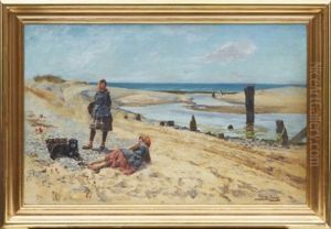 Ostronplockerskor Vid Kusten by Henry John Yeend King
