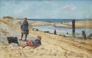 Ostronplockerskor Vid Kusten by Henry John Yeend King