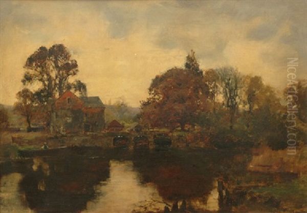 Stone Farmhouse And Bridge In Landscape - view 1