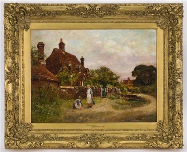 Sussex Cottage With Two Female Figures In Foreground - view 1