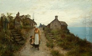 The Village On The Cliffs, Cornwall by Henry John Yeend King
