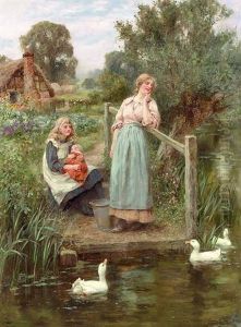 At The Duck Pond by Henry John Yeend King