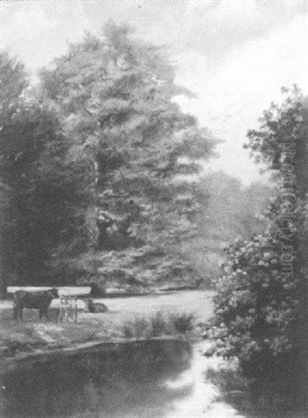Cows At The River - view 1