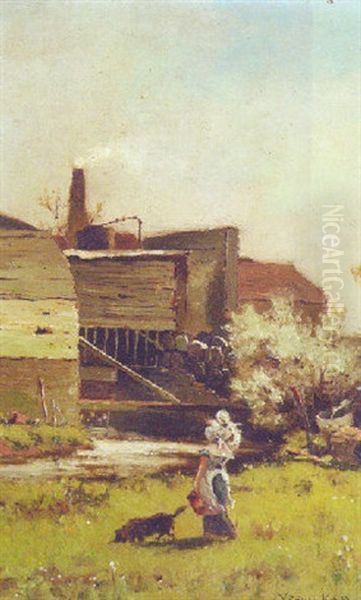 A Mother And Child Before A Mill - view 1