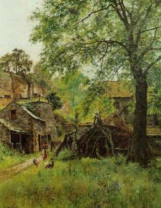 Summer Morning, Feeding The Chickens by Henry John Yeend King