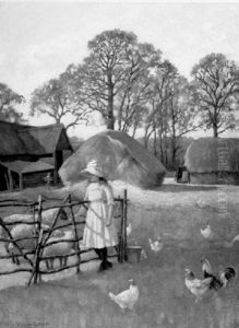 Girl Feeding Sheep In A Barn Yard Girl Feeding Sheep In A Barn Yard