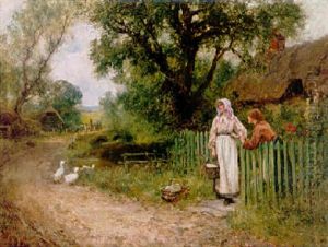 By A Cottage Gate by Henry John Yeend King