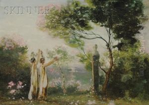 Springtime/bacchantes With Floral Garlands Andherm