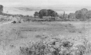 Tranquil Summer River Landscape by Henry John Yeend King