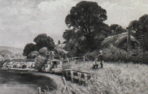 Anglers On The Riverbank - view 1