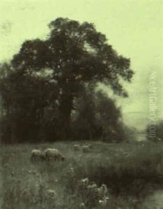 Landscape With Sheep by Henry John Yeend King
