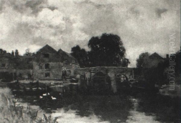 Bridge And A Mill On A River - view 1
