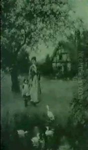 Going To Feed The Ducks by Henry John Yeend King