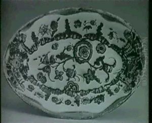 A Floral Design Dish by Jessie Marion King