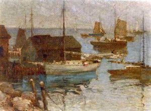 Fishing Boats, Camden, Maine (+ 1 Other, Etching; 2 Works)
