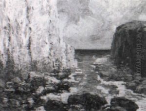 Seacoast With Cliffs And Rocks by Paul Bernard King