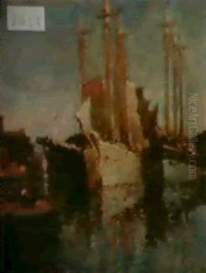Sailboats In Harbor by Paul Bernard King