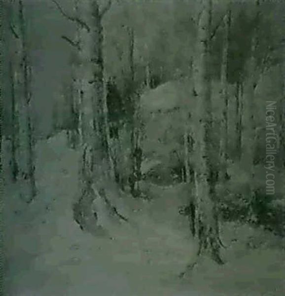 A Wooded Winter Landscape - view 1