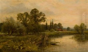 Landscape By The River by Henry John Kinnaird