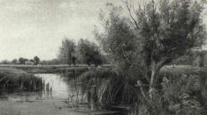 Haymaking-a View By The River Lea Near Ware, Hertford