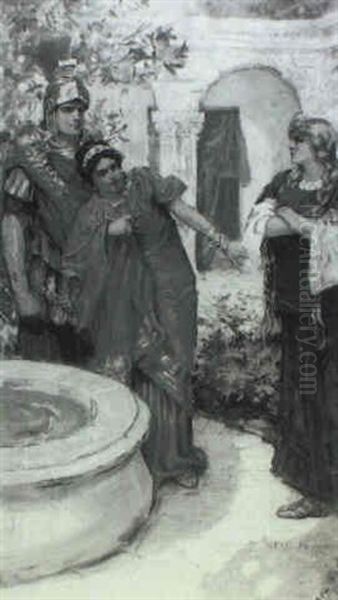 Romans Observing Nordic Woman With Astonishment - view 1