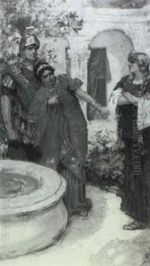 Romans Observing Nordic Woman With Astonishment