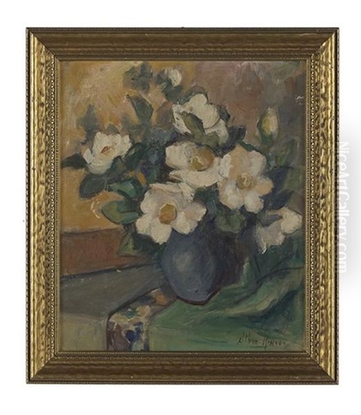 Magnolias In A Blue Vase - view 1