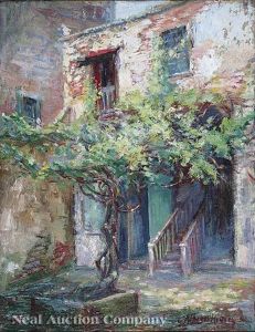 French Quarter Courtyard by Alberta Kinsey