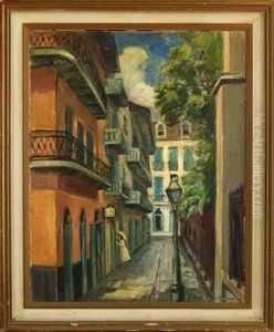 Lady Holding Umbrella Entering The Faulkner House, Pirate's Alley, French Quarter