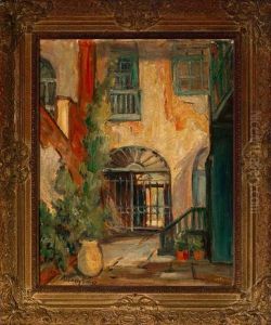 French Quater Courtyard With Arched Doorway