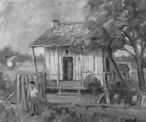 Louisiana Landscape With Shanty And Figure