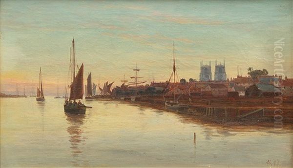 Hafen Von Dordrecht Im Abendlicht - view 1
