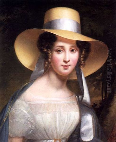 Jeune Femme Au Chapear De Paille - view 1