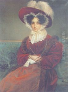 Portrait D'elegante by Francois-Joseph Kinsoen